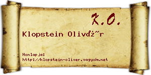 Klopstein Olivér névjegykártya